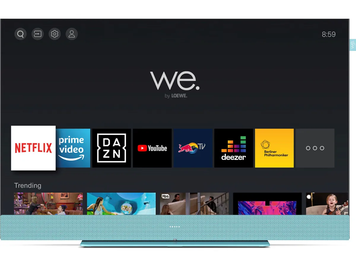 Loewe_we_32_tablestand_front_Aqua_blue_shadow_SF Loewe_we_32_tablestand_front_Aqua_blue_shadow_SF